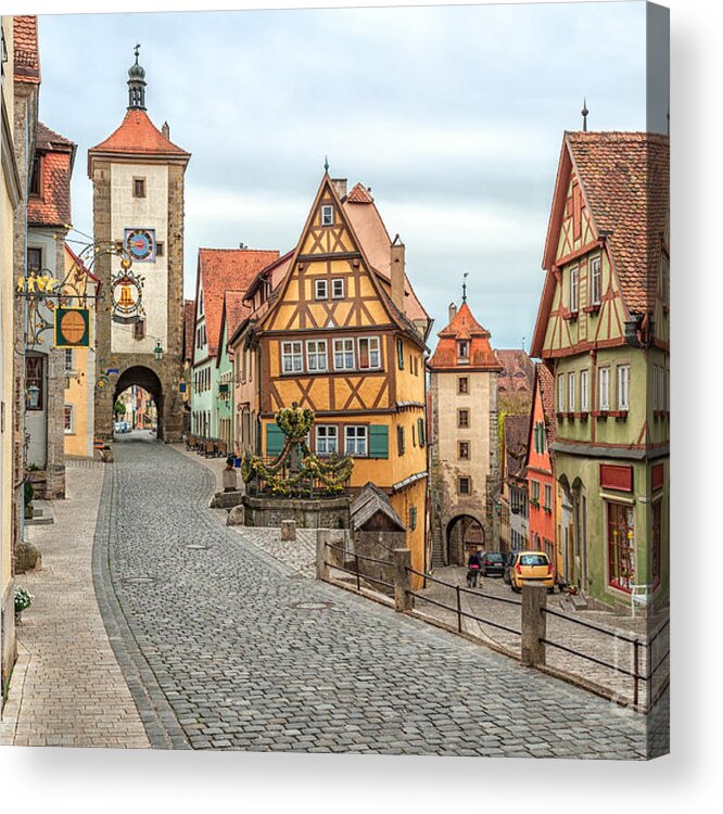 German Acrylic Print featuring the photograph Rothenburg Ob Der Tauber Famous by Boris Stroujko