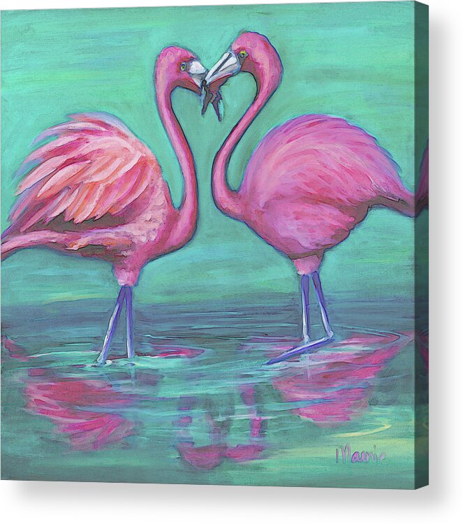 Ruffled Feathers Acrylic Print featuring the painting Ruffled Feathers by Marnie Bourque