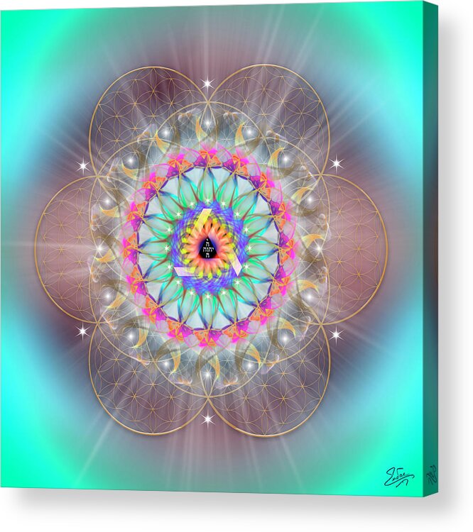 Endre Acrylic Print featuring the digital art Sacred Geometry 769 by Endre Balogh