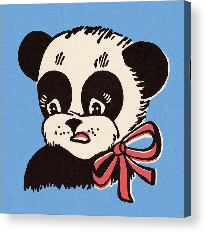 Animal Acrylic Print featuring the drawing Sad Panda Bear by CSA Images