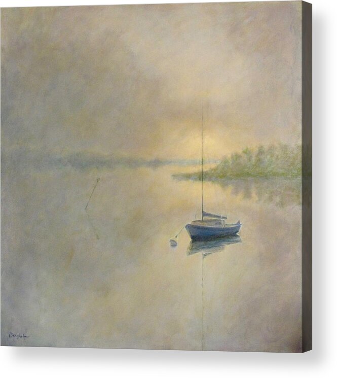 Fog Acrylic Print featuring the painting SailboatinFog by Joe Bergholm