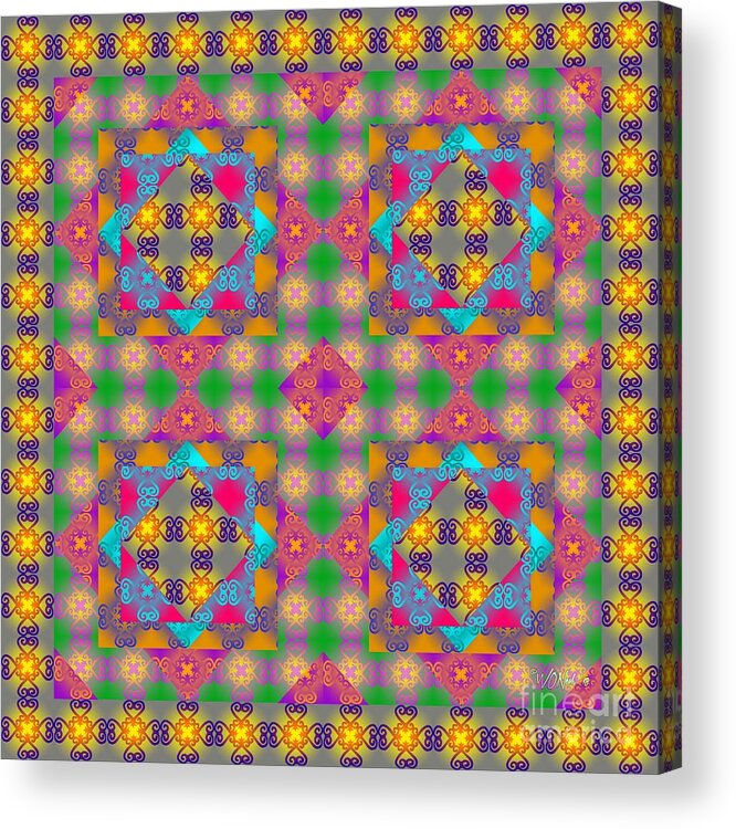 Symbols Acrylic Print featuring the digital art Sankofa Kaleidoscope 2 by Walter Neal