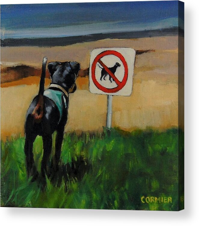 Dog Acrylic Print featuring the painting Say It Aint So by Jean Cormier