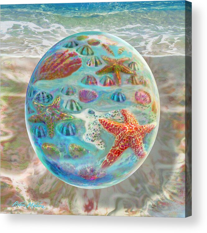 Sea Shells Acrylic Print featuring the digital art Sea of Shells by Robin Moline