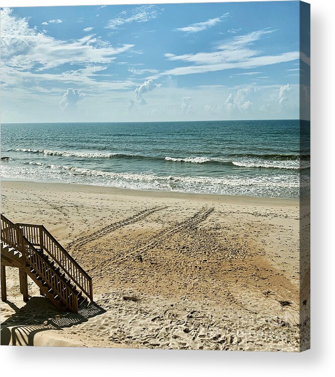 Sea Turtle Acrylic Print featuring the photograph Sea Turtle Tracks Surf City Topsail Island N by Flippin Sweet Gear