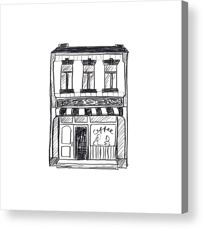 Architecture Acrylic Print featuring the painting Shopfront Sketches IIi by June Erica Vess