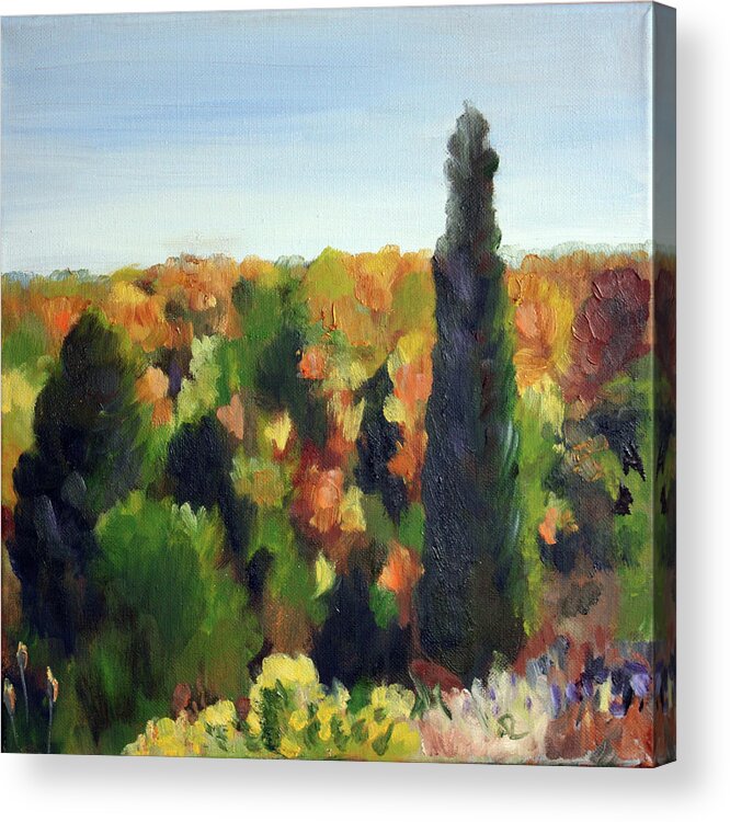 Landscape Acrylic Print featuring the painting Short Hills Fall by Sarah Lynch