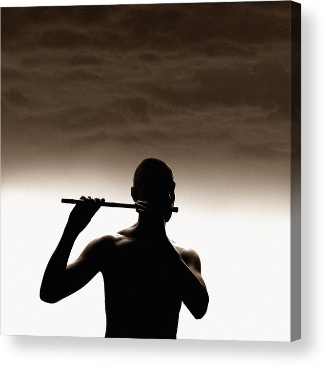 Mature Adult Acrylic Print featuring the photograph Silhouette Man by Maciej Toporowicz, Nyc
