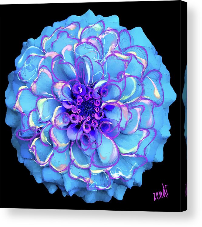 Blue Acrylic Print featuring the digital art Singing the Blues by Cindy Greenstein