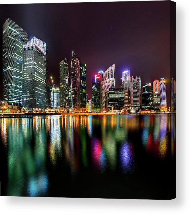 Financial District Acrylic Print featuring the photograph Singopore Central Business District by Nazarudin Wijee