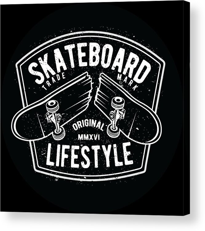 Broken Acrylic Print featuring the digital art Skateboard Lifestyle by Long Shot