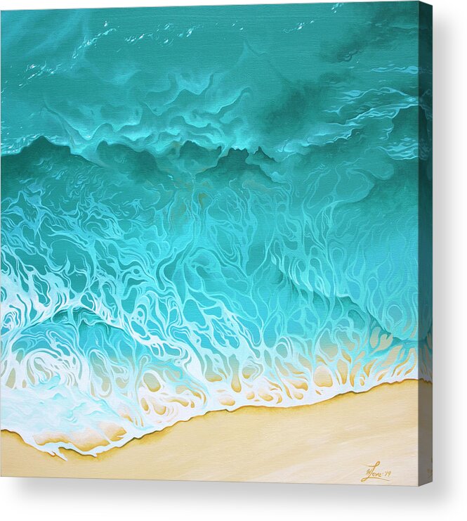 Surf Acrylic Print featuring the painting Slow Rollers by William Love