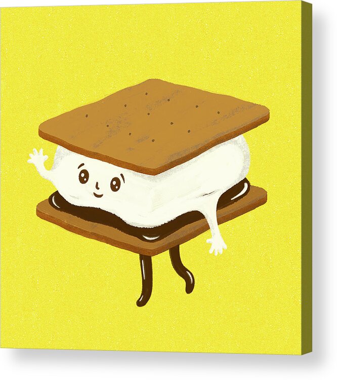 Campy Acrylic Print featuring the drawing Smore Character by CSA Images