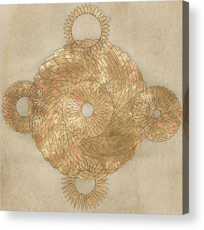 Decorative Acrylic Print featuring the painting Solar Medallion II by Vanna Lam
