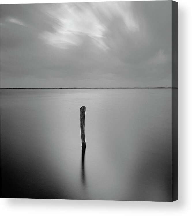 Single Pole Emerging From The Water
Photography Acrylic Print featuring the photograph Solitude by Moises Levy