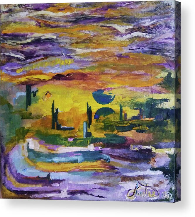 Southwest Art Acrylic Print featuring the painting Sonoran Sky by Anitra Boyt