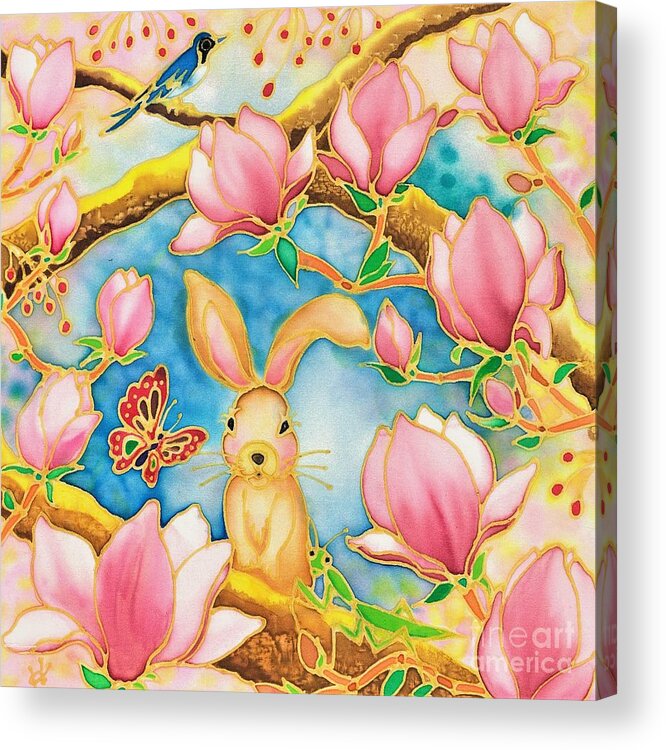 Spring Acrylic Print featuring the painting Spring has come by Hisayo OHTA