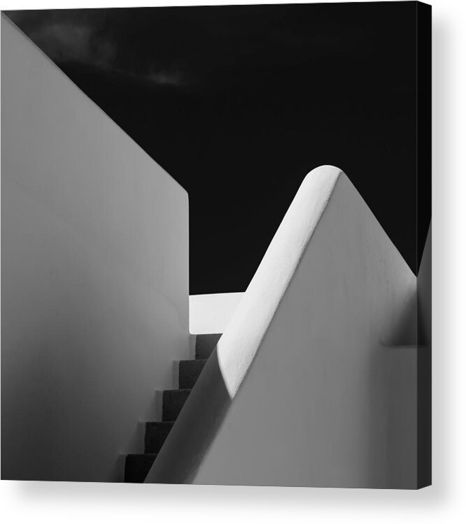 Staircase
House
Building
Architecture
Stairs
Steps
Modern
Cyclades Acrylic Print featuring the photograph Staircase Bw by Markus Auerbach