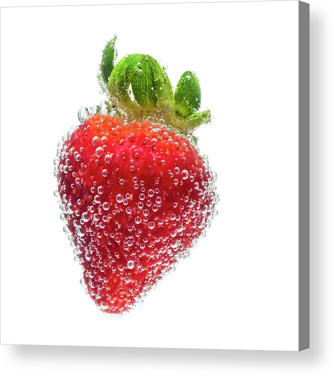 Underwater Acrylic Print featuring the photograph Strawberry Underwater by Chris Stein