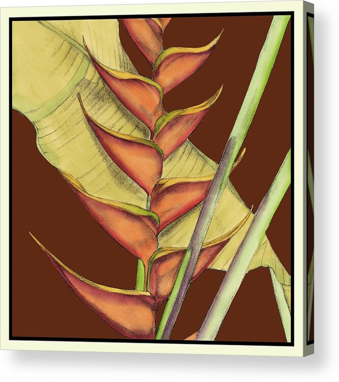 Botanical & Floral Acrylic Print featuring the painting Striking Tropical IIi by Jennifer Goldberger