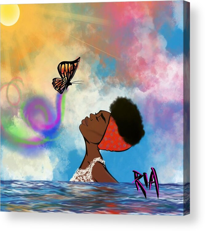 Baptism Acrylic Print featuring the painting Strip off the old personality by Artist RiA