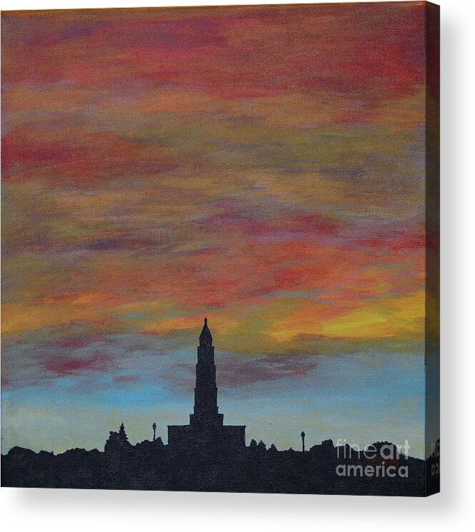 Silhouette Acrylic Print featuring the painting Sunset Over Alexandria by Aicy Karbstein
