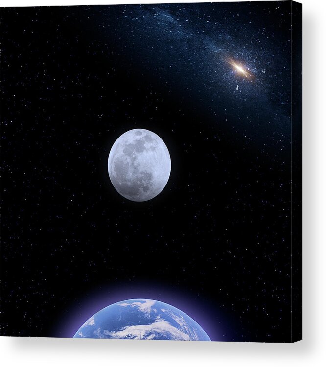 Moon Acrylic Print featuring the photograph Super Blood Wolf Moon Phase One by Mark Andrew Thomas