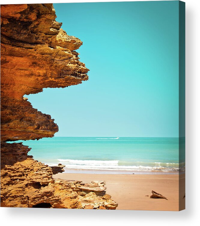 Scenics Acrylic Print featuring the photograph Surreal Rock Formation In Broome by Light Bulb Works