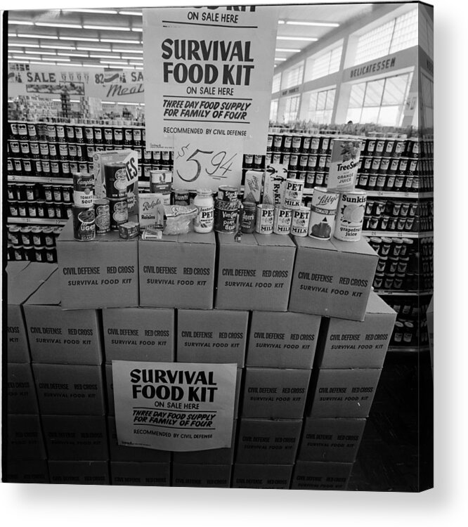 Lifeown Acrylic Print featuring the photograph Survival Food Kit by J. R. Eyerman