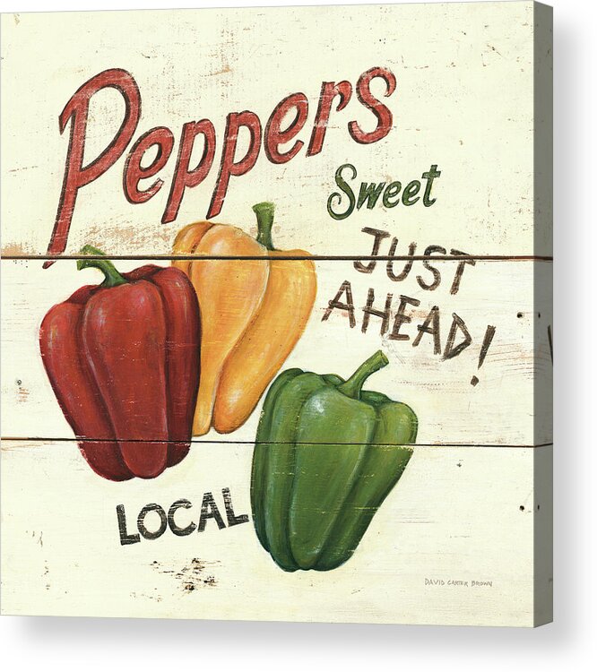 Advertisements Acrylic Print featuring the painting Sweet Peppers by David Carter Brown