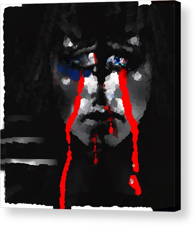 Battered Acrylic Print featuring the digital art Tears of Blood by Hartmut Jager