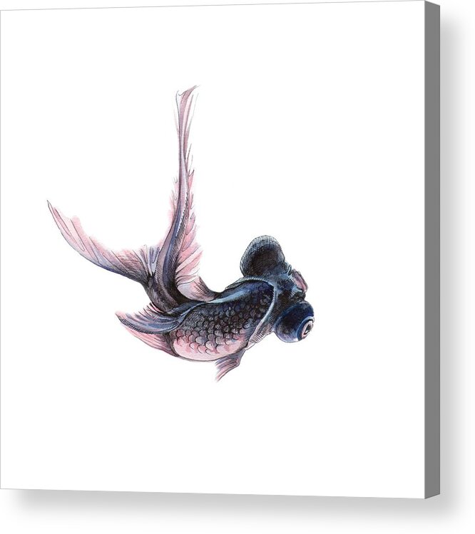 Russian Artists New Wave Acrylic Print featuring the painting Telescope Fish by Ina Petrashkevich