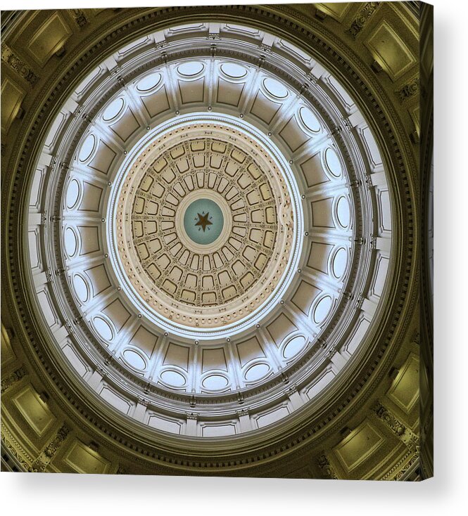 Texas Acrylic Print featuring the photograph Texas State Capitol Rotunda Dome by Allen Beatty