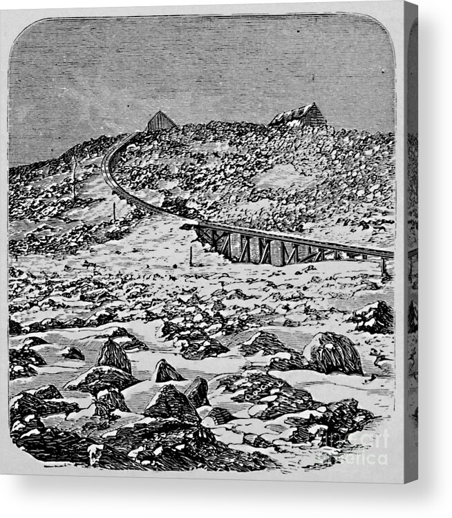 Scenics Acrylic Print featuring the drawing The Depot And Summit House by Print Collector