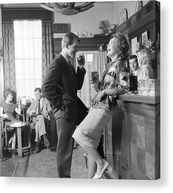 People Acrylic Print featuring the photograph The Greyhound by Bert Hardy Advertising Archive