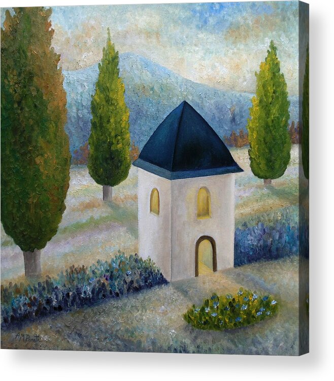 Cypress Art Acrylic Print featuring the painting The Light Within by Angeles M Pomata