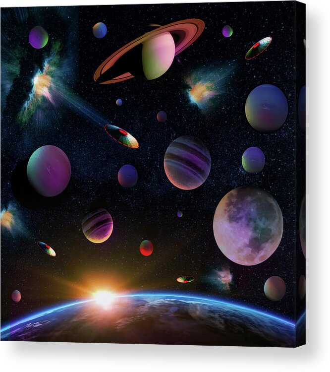 The Universe Acrylic Print featuring the digital art The Universe by Ali Chris
