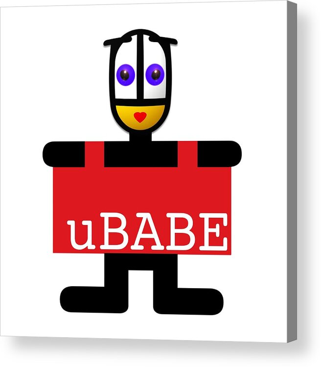 Ubabe Acrylic Print featuring the digital art uBABE Style Tag by Charles Stuart