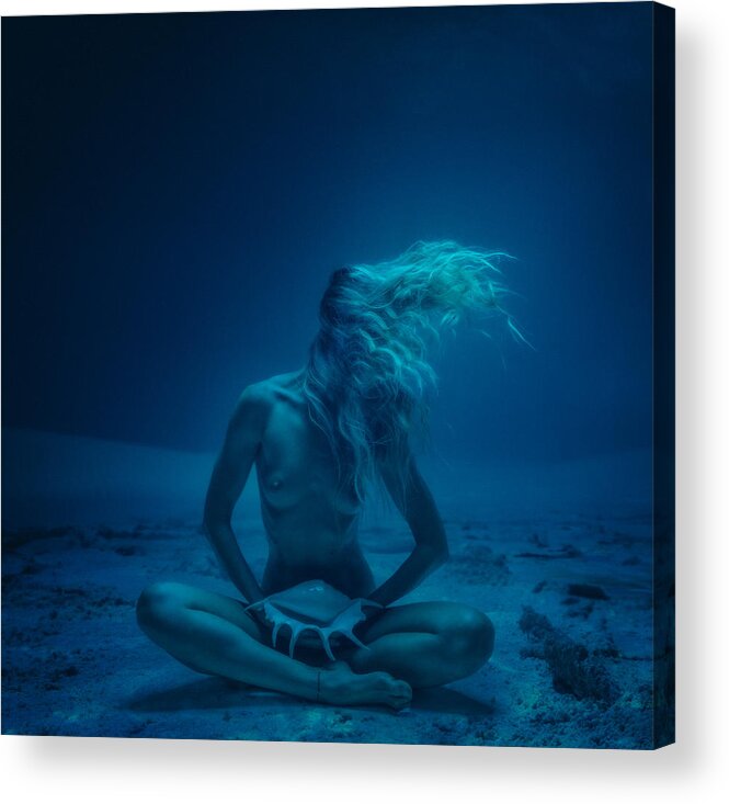 Woman Acrylic Print featuring the photograph Under The Blue by Cebimagery