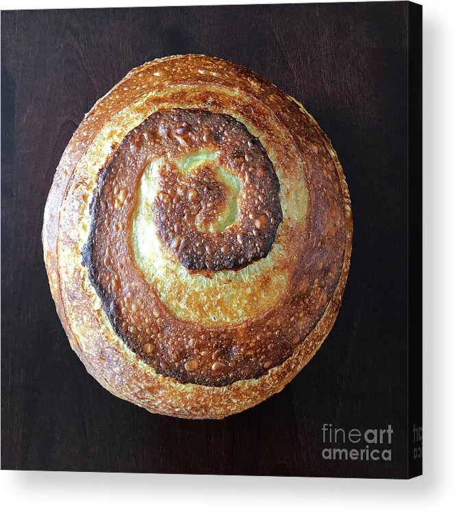 Bread Acrylic Print featuring the photograph Unprocessed Wheat Bran Sourdough With Honey - Cross And Spiral Set 5 by Amy E Fraser