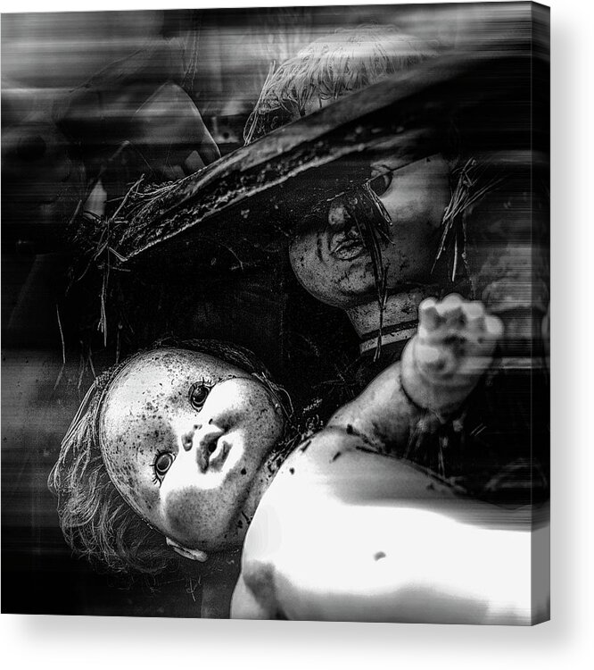 Dolls Acrylic Print featuring the photograph Unrequited love by Gaye Bentham
