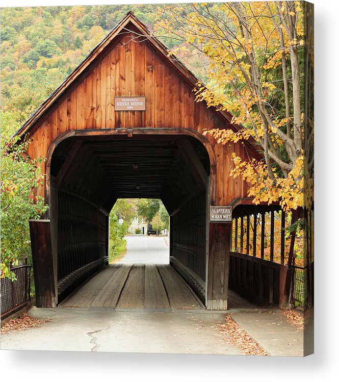 Outdoors Acrylic Print featuring the photograph Vermont Covered Bridge by S. Greg Panosian