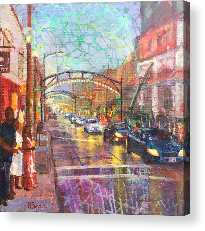 Columbus Acrylic Print featuring the painting Vibrant Short North V by Robie Benve