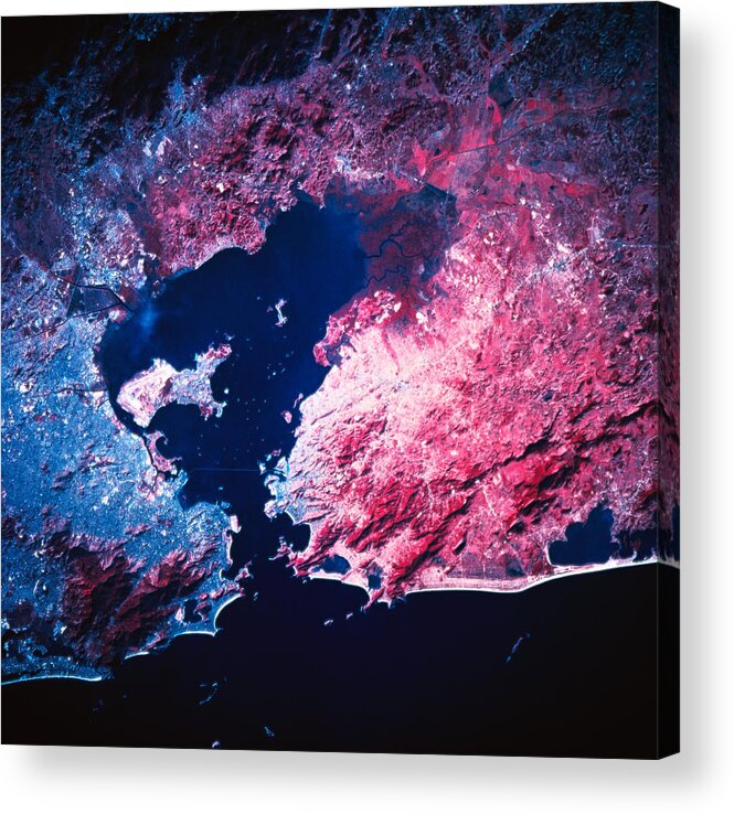 Outdoors Acrylic Print featuring the photograph View Of Earth From A Satellite by Stockbyte
