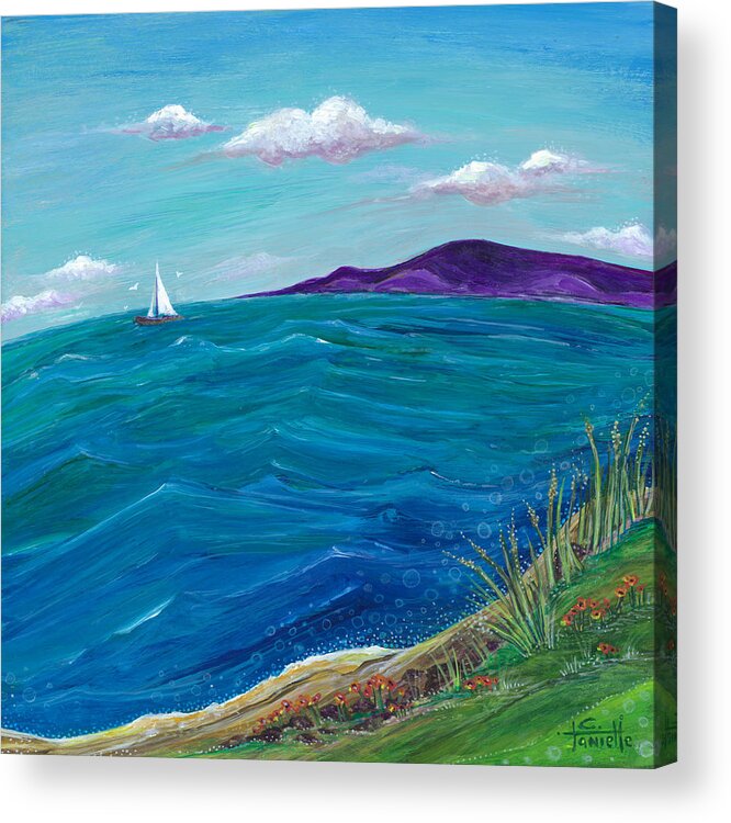 Seascape Painting Acrylic Print featuring the painting Wanderlust by Tanielle Childers