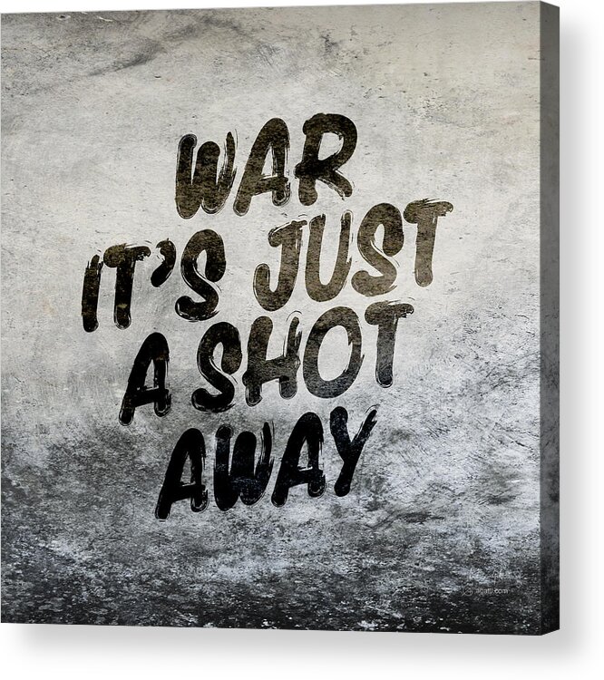 Adage Acrylic Print featuring the digital art War Shot Away by Andrea Gatti