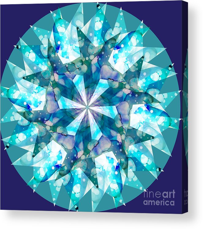 Blues Acrylic Print featuring the digital art Water Kaleidoscope by Shelley Myers