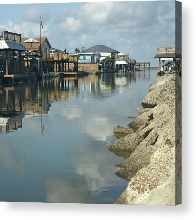 Water's Edge Acrylic Print featuring the photograph Waterfront Houses by Texasmile