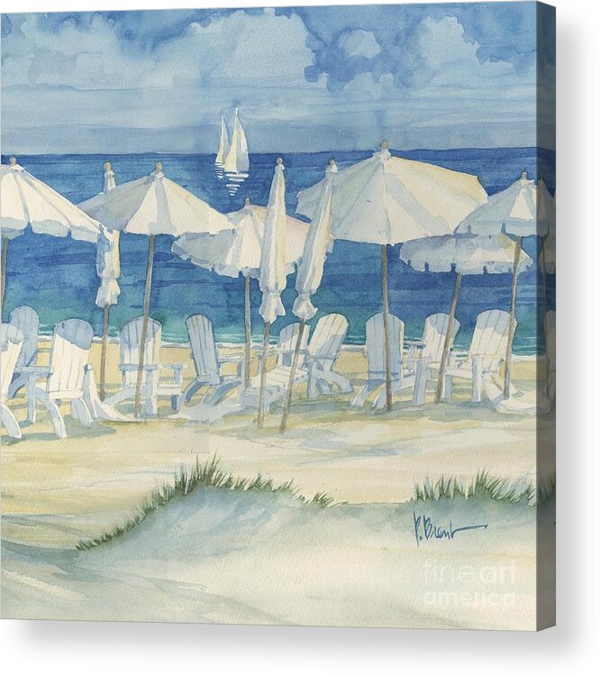 Watercolor Acrylic Print featuring the painting White Dune Beach II by Paul Brent