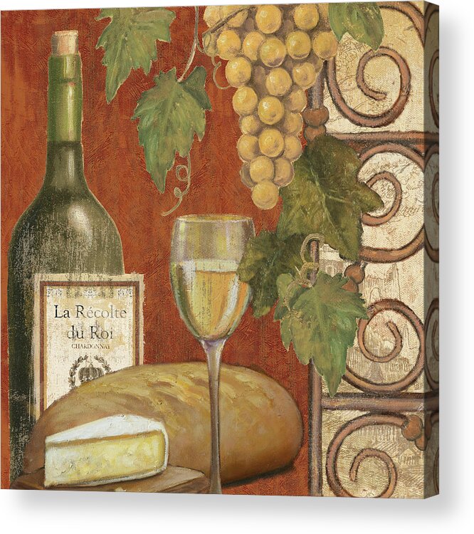 Wine Acrylic Print featuring the mixed media Wine And Cheese Tasting 1 by Art Licensing Studio